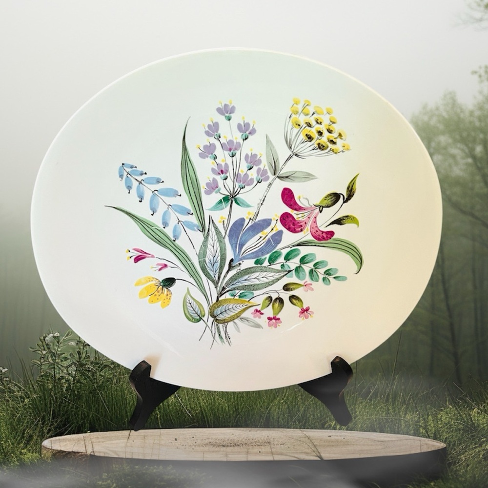 Hallcraft Bouquet 2 Dinner Plates Eva Zeisel Hall China